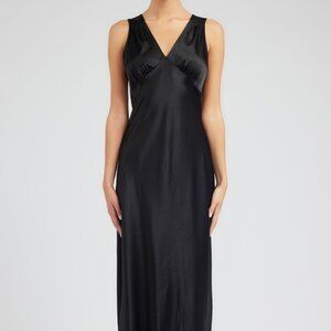 SILK SWEETHEART NECK MIDI DRESS